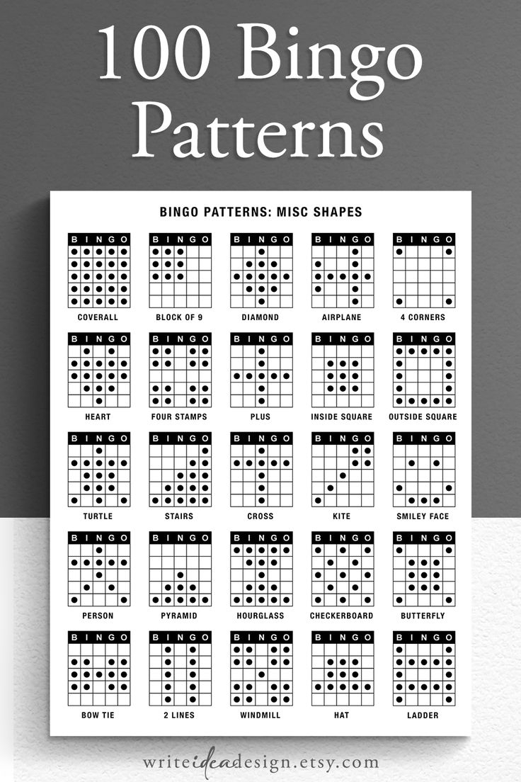100 Bingo Patterns Experience Bingo Like Never Before With Our Selection Of 100 Fun Patterns