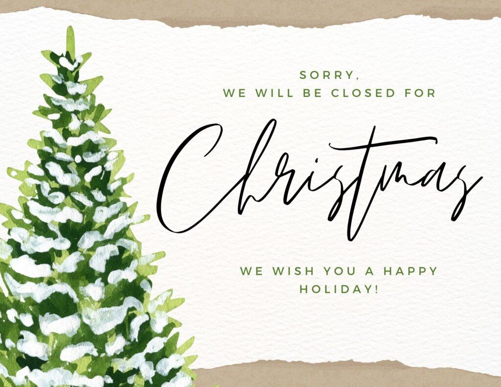 Free Printable Holiday Closed Signs