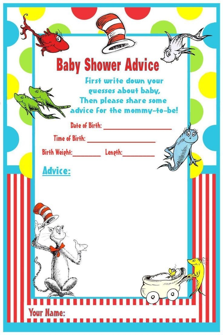 Dr Seuss Baby Shower Invitations Printable Free
