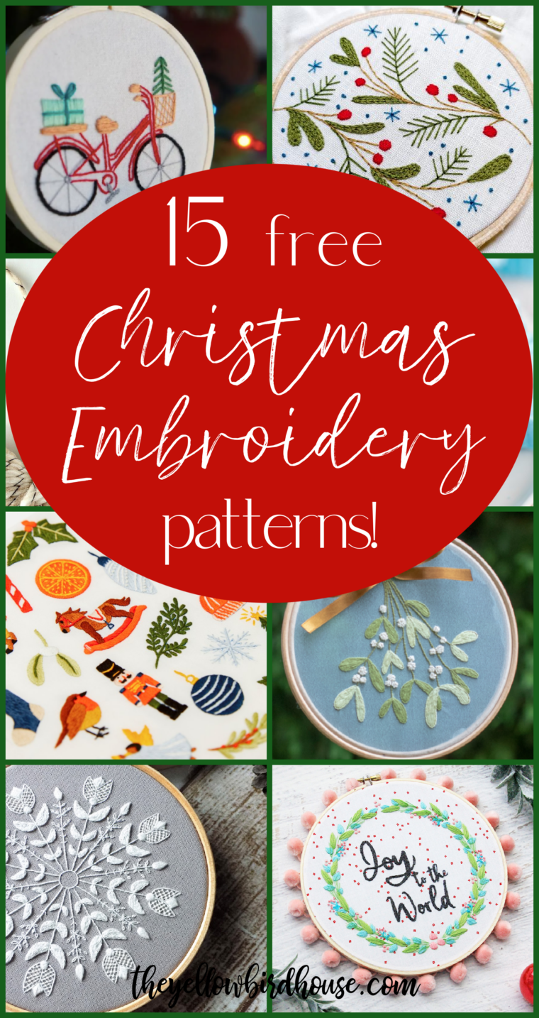 15 Free Christmas Hand Embroidery Patterns The Yellow Birdhouse