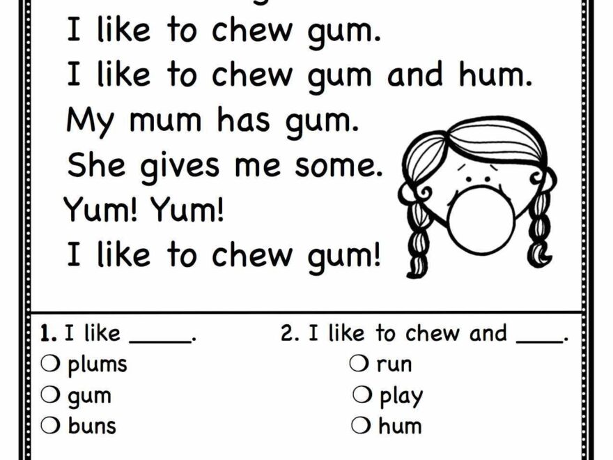 1st Grade Reading Worksheets Best Coloring Pages For Kids