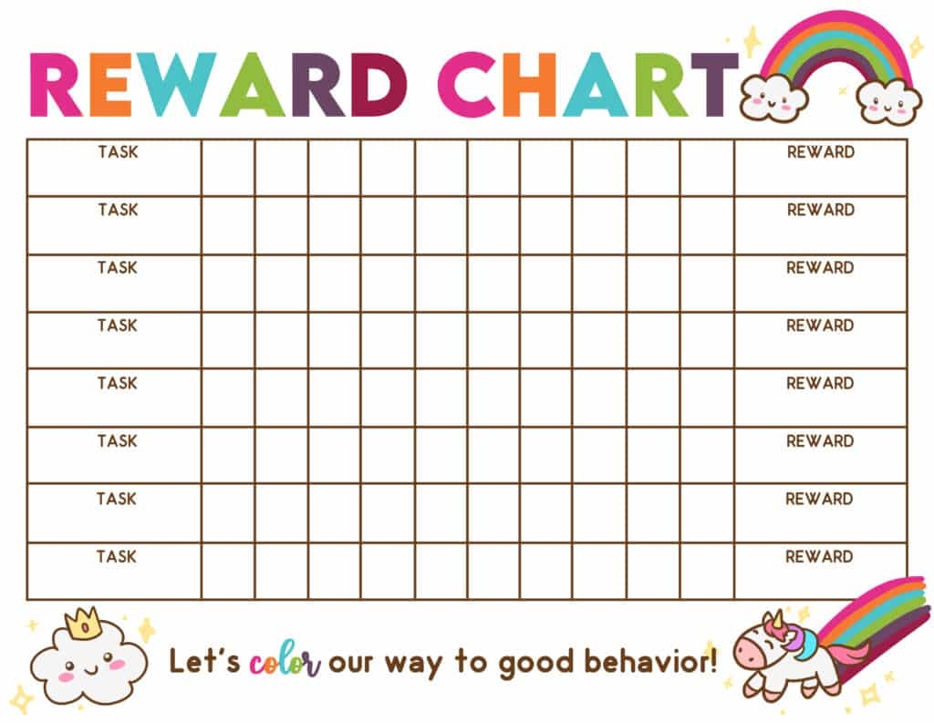 Free Printable Reward Chart For Kids