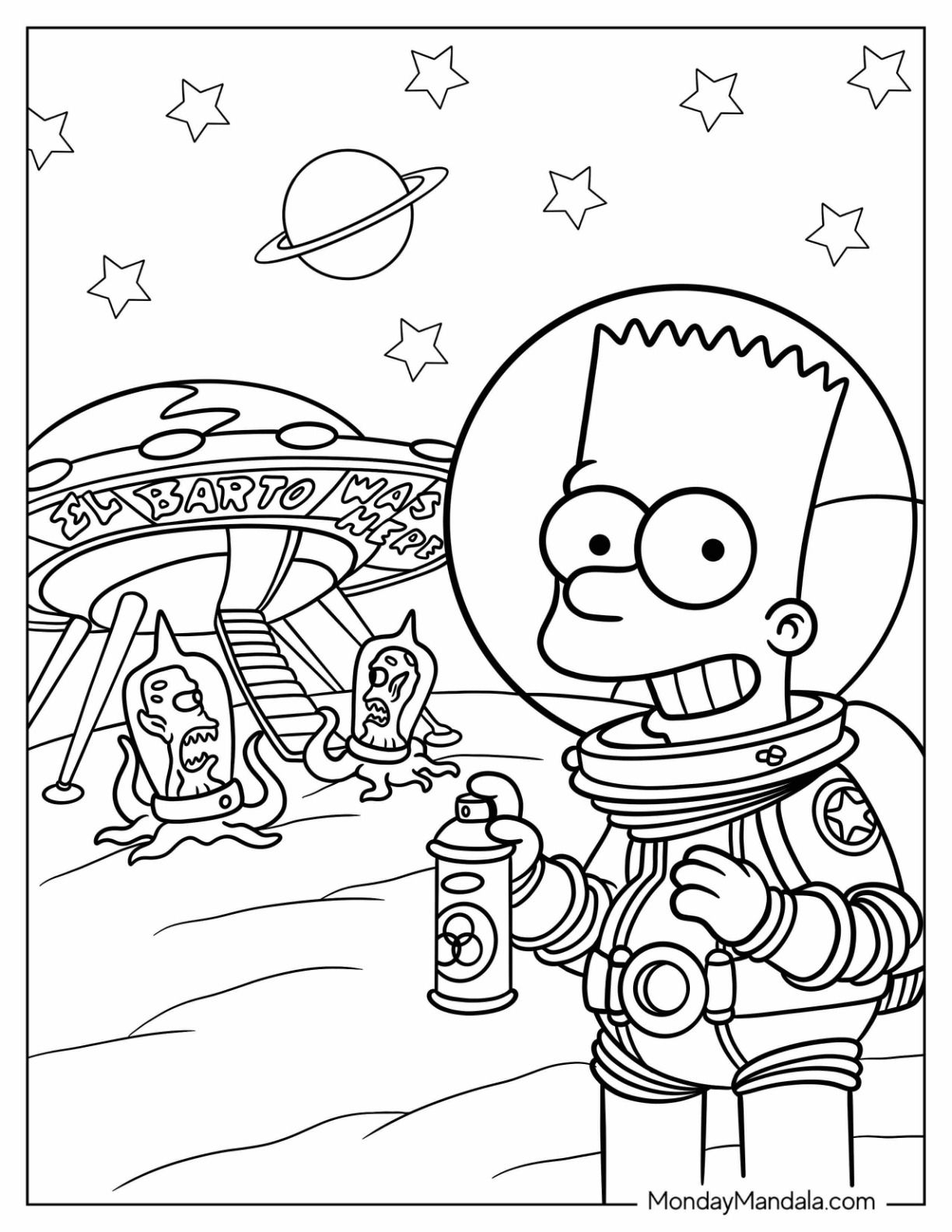 20 Bart Simpson Coloring Pages Free PDF Printables 