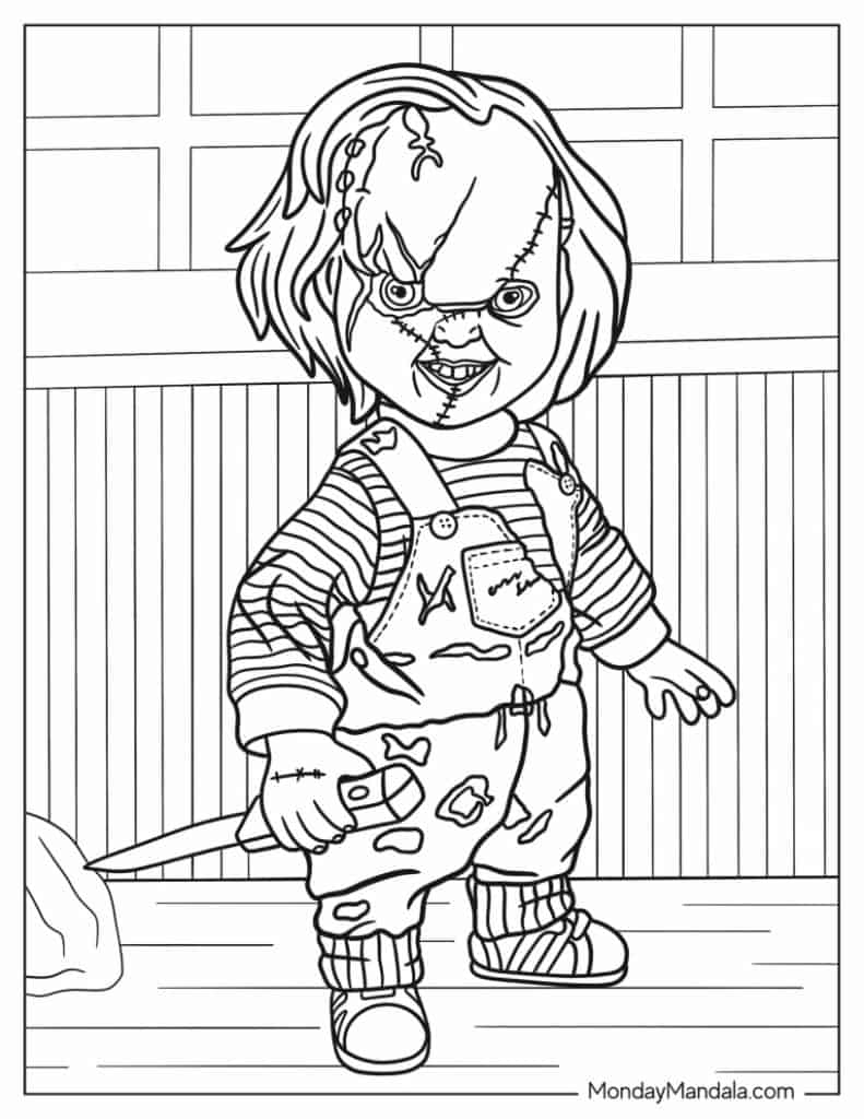 20 Horror Coloring Pages Free PDF Printables 