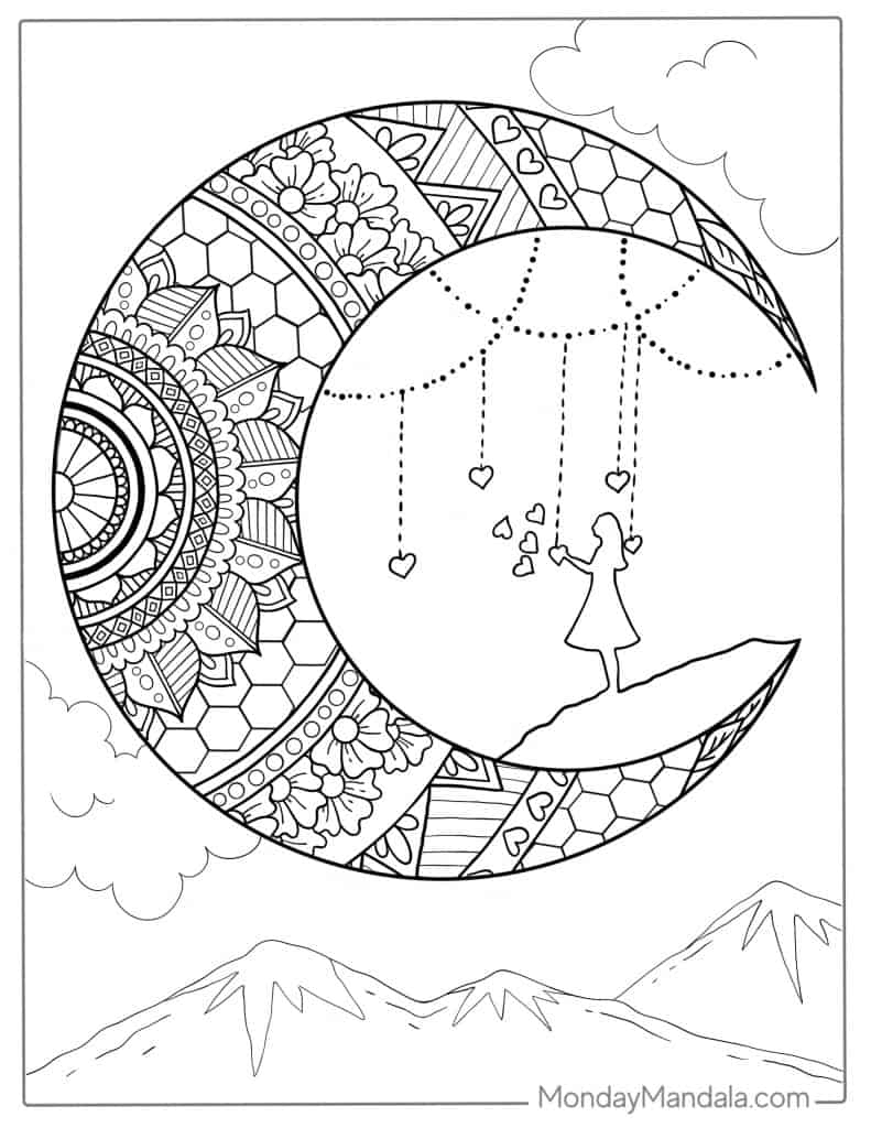 20 Moon Coloring Pages Free PDF Printables 