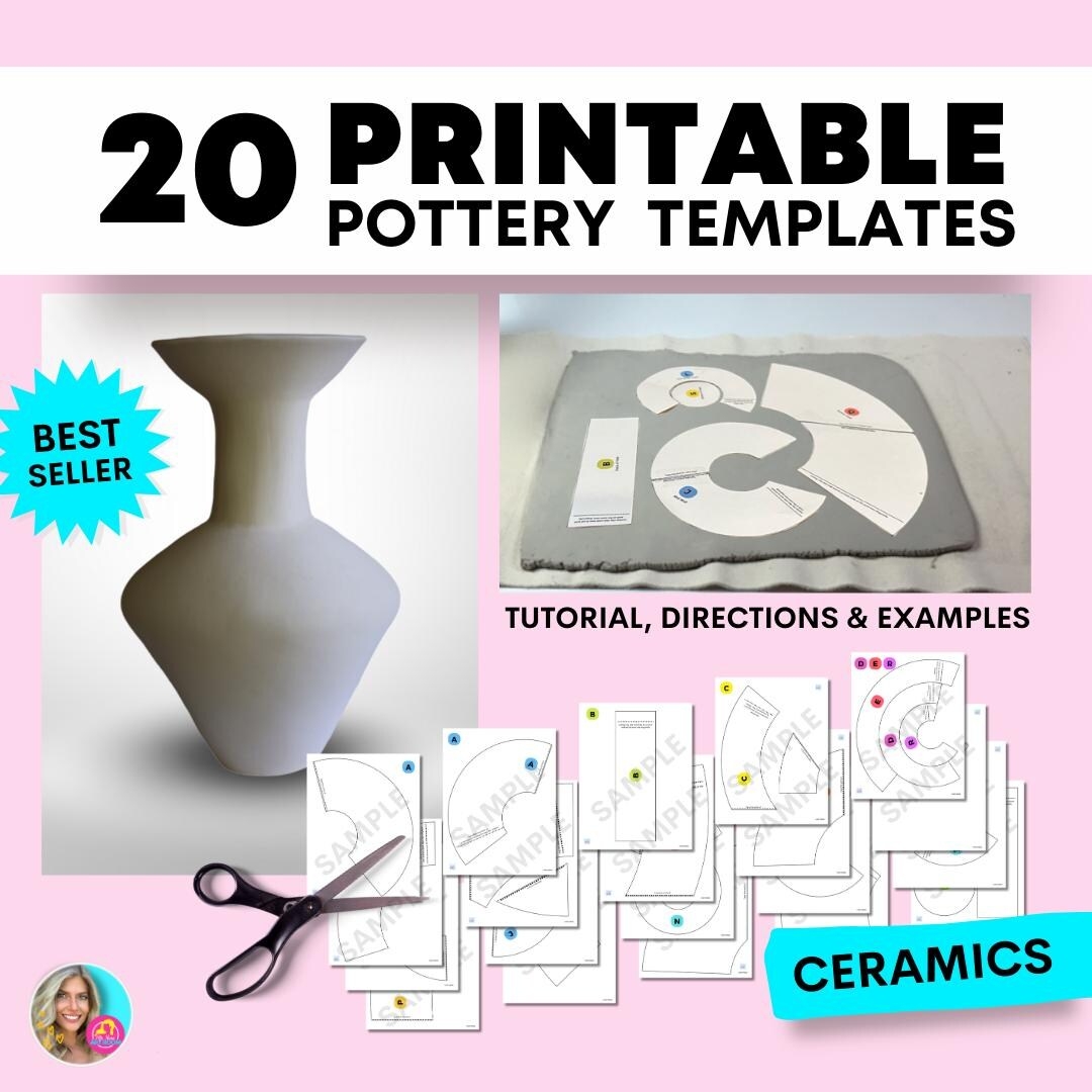 20 Printable Pottery Templates Forms Guide Tutorial And Examples Of Ceramics Etsy Norway