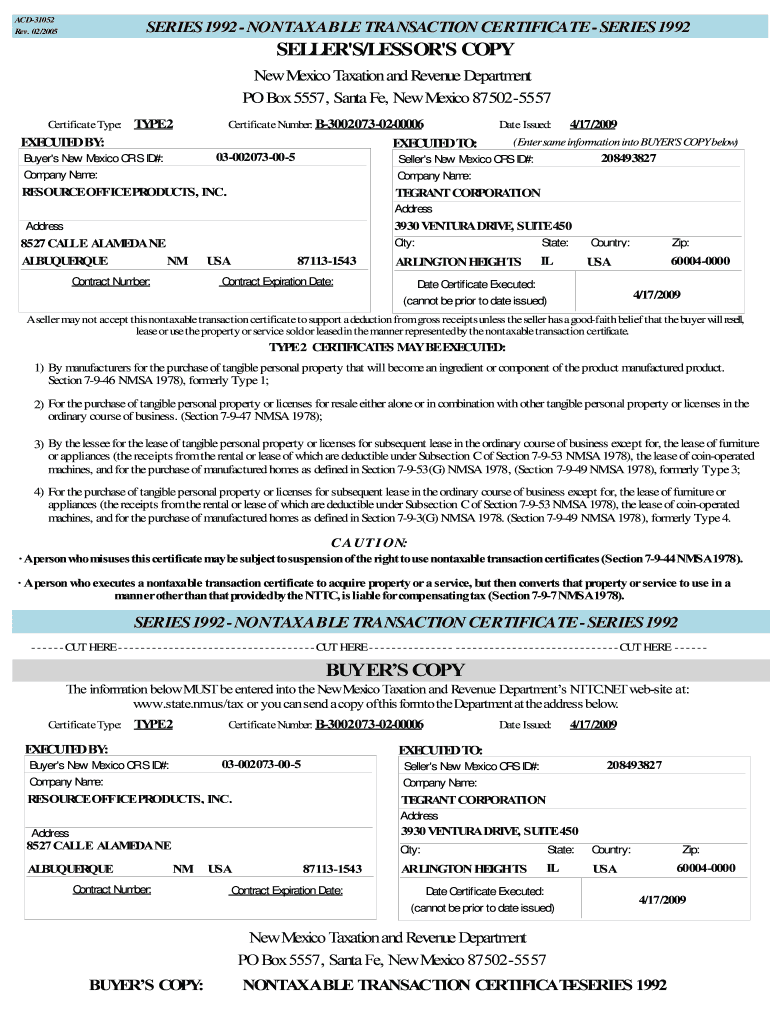 2005 2025 Form NM ACD 31052 Fill Online Printable Fillable Blank PdfFiller