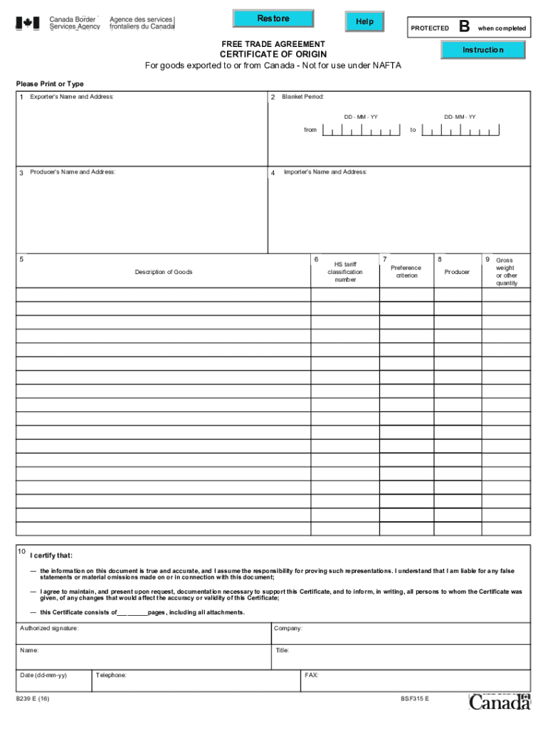 2016 2025 Form Canada B239 Fill Online Printable Fillable Blank PdfFiller