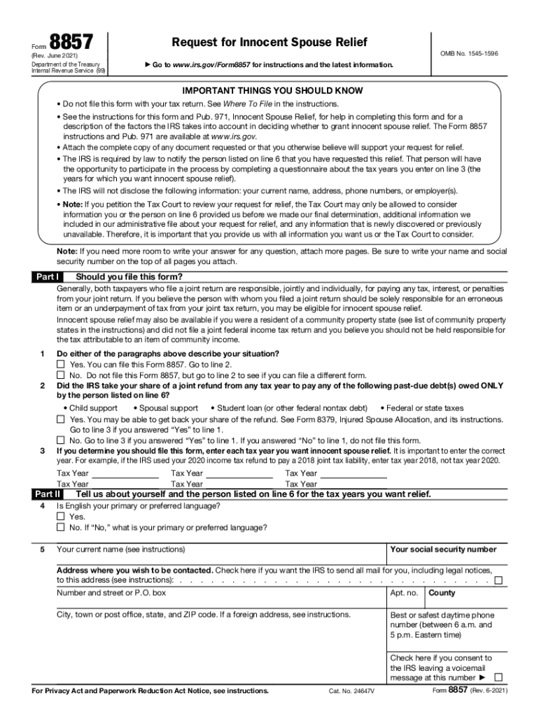 2021 2025 Form IRS 8857 Fill Online Printable Fillable Blank PdfFiller