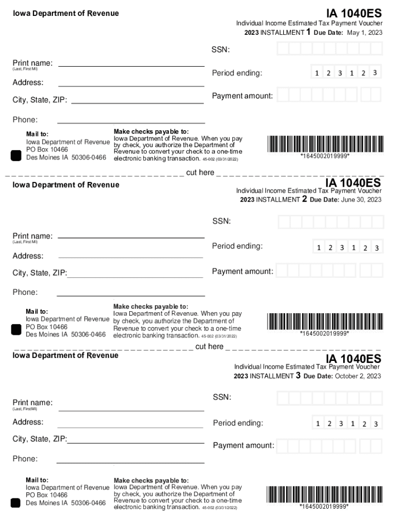 2023 2025 Form IA 1040ES Fill Online Printable Fillable Blank PdfFiller