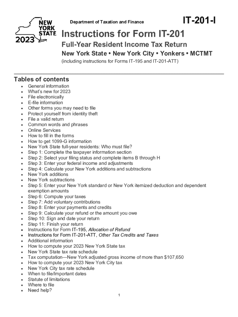 Printable It 201 2025 Tax Form Instructions