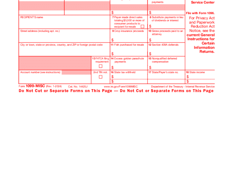 2024 Form IRS 1099 MISC Fill Online Printable Fillable Blank PdfFiller