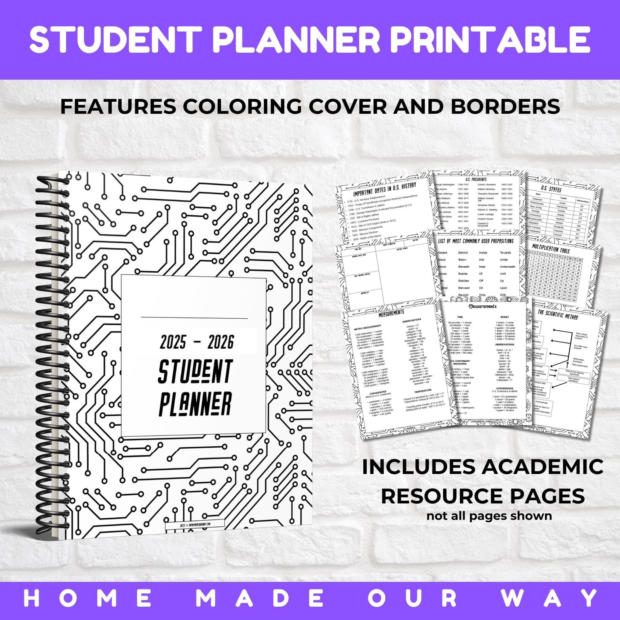 Free Printable Student Planner 2025-2026