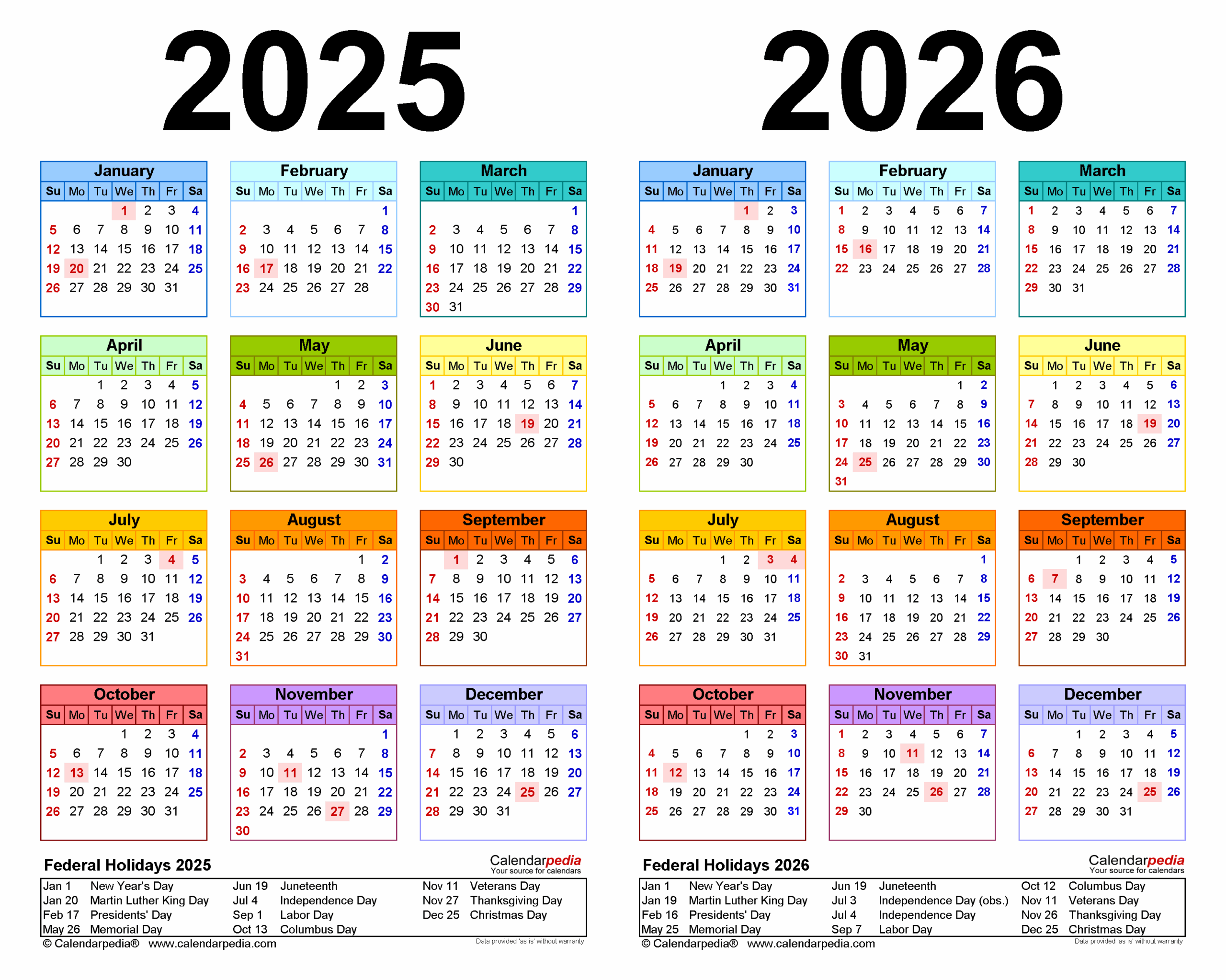 Printable Monthly Calendar 2025-2026