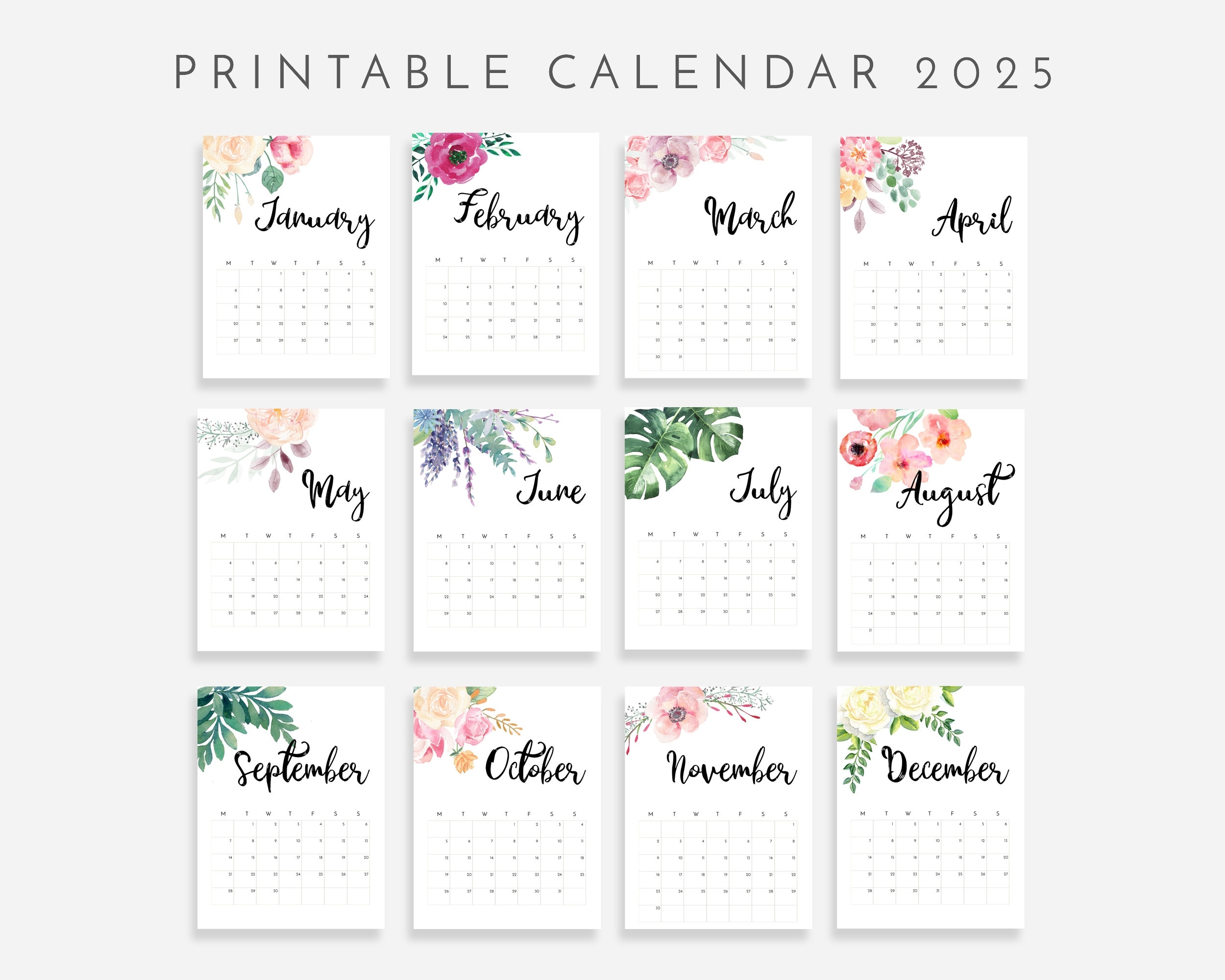 2025 Calendar Printable Etsy