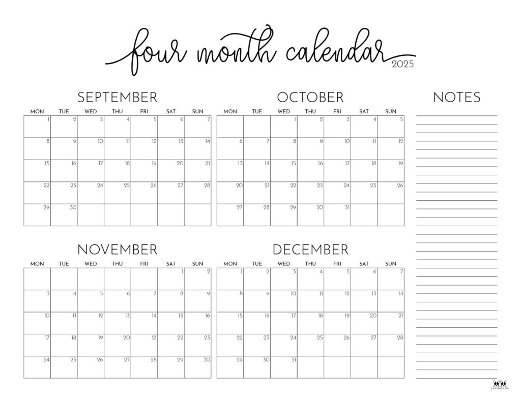 2025 Printable Calendar 6 Months Per Page