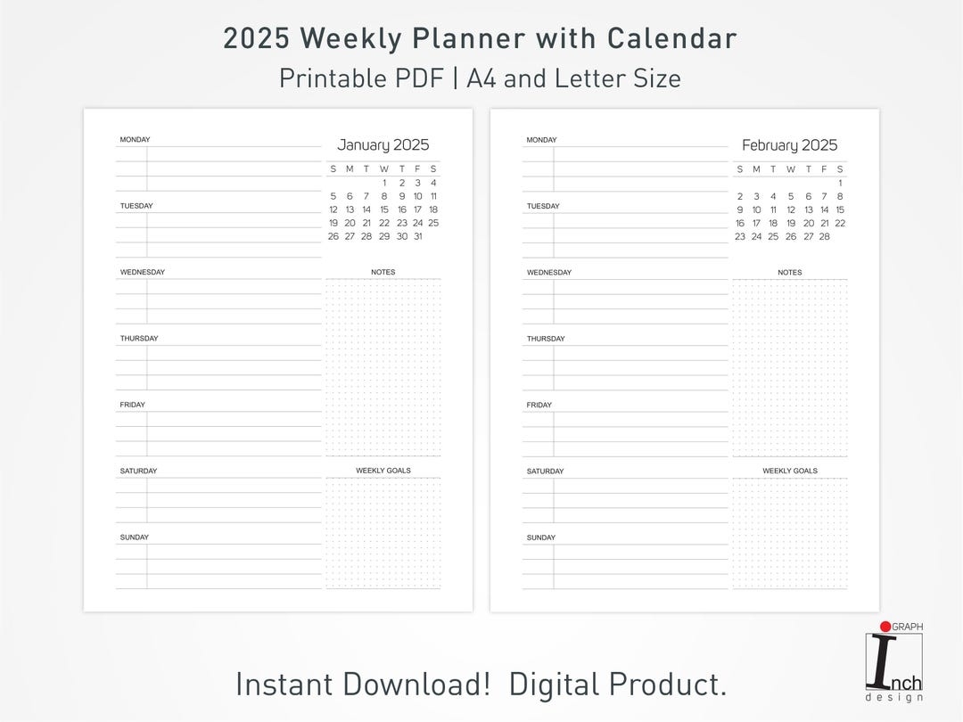 Printable 2025 Weekly Calendar