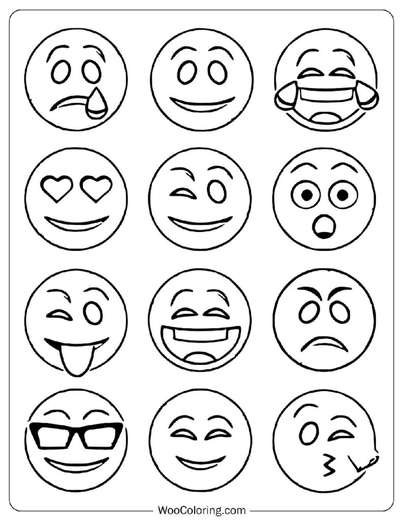22 Emoji Coloring Pages Free PDF To Print Woo Coloring
