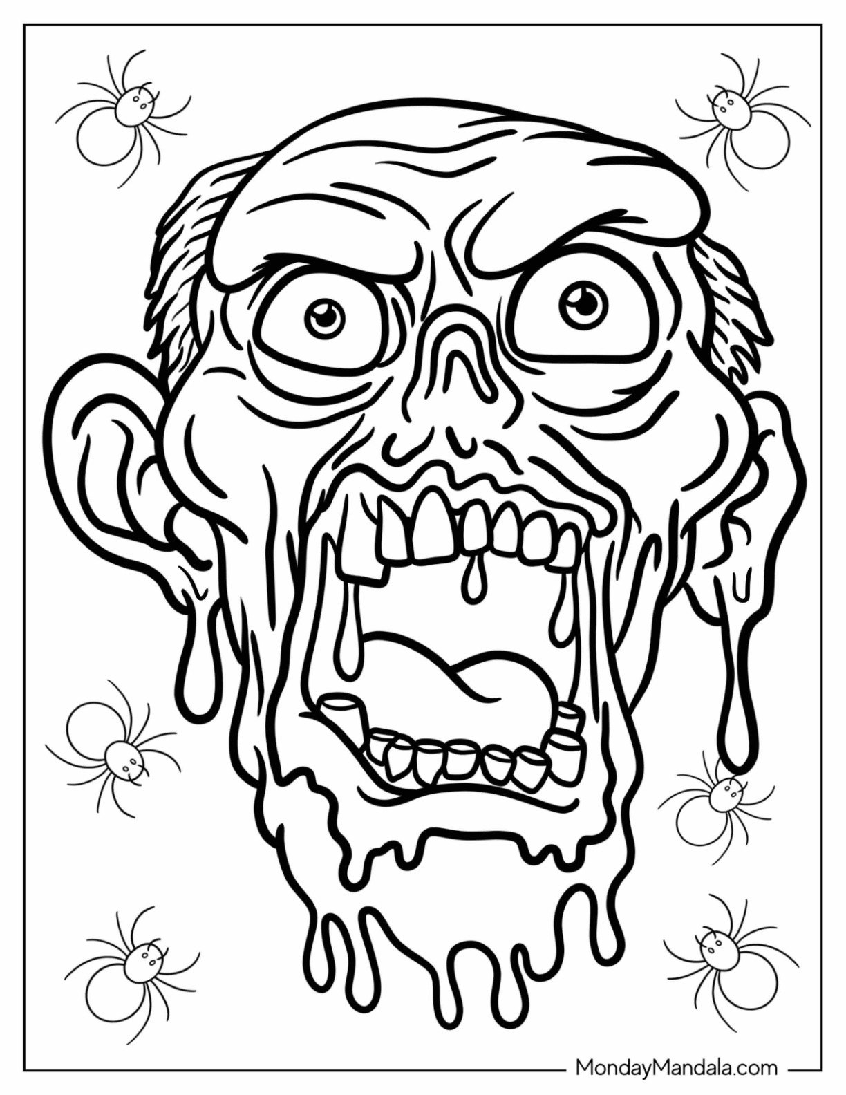 25 Zombie Coloring Pages Free PDF Printables 