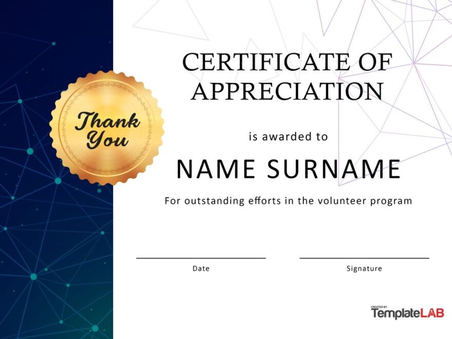26 Free Certificate Of Appreciation Templates And Letters