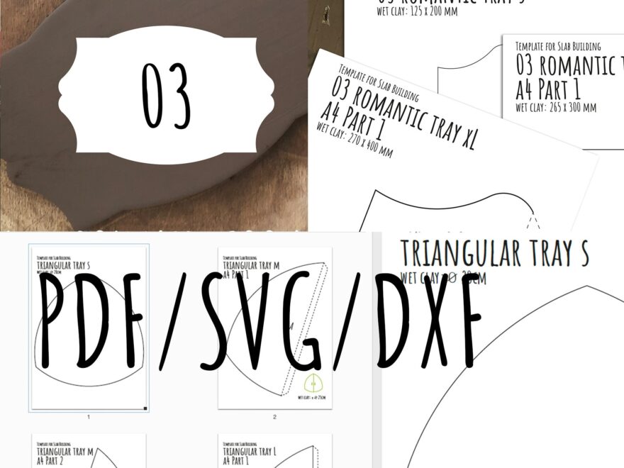 2d Print Template For Slab Building Romantic Plates Soap Holder Spoon Rest SVG Pdf DXF Cutter Number 3 Etsy