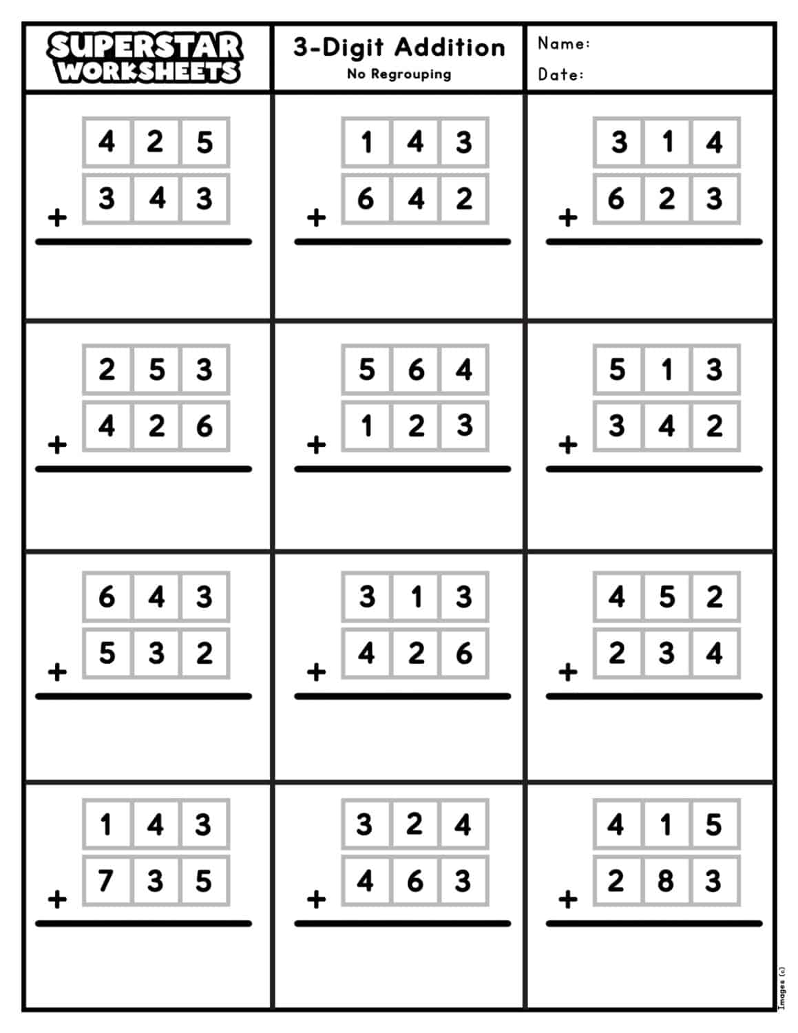3 Digit Addition And Subtraction Printable Worksheets