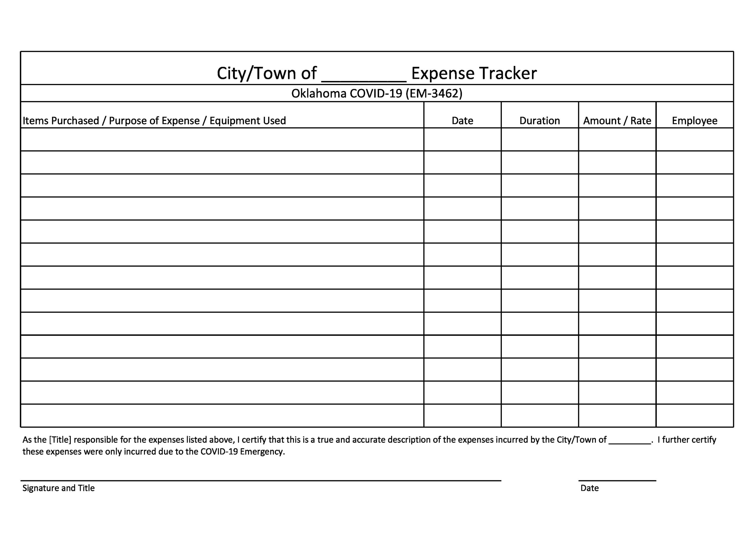 Free Printable Business Expense Forms