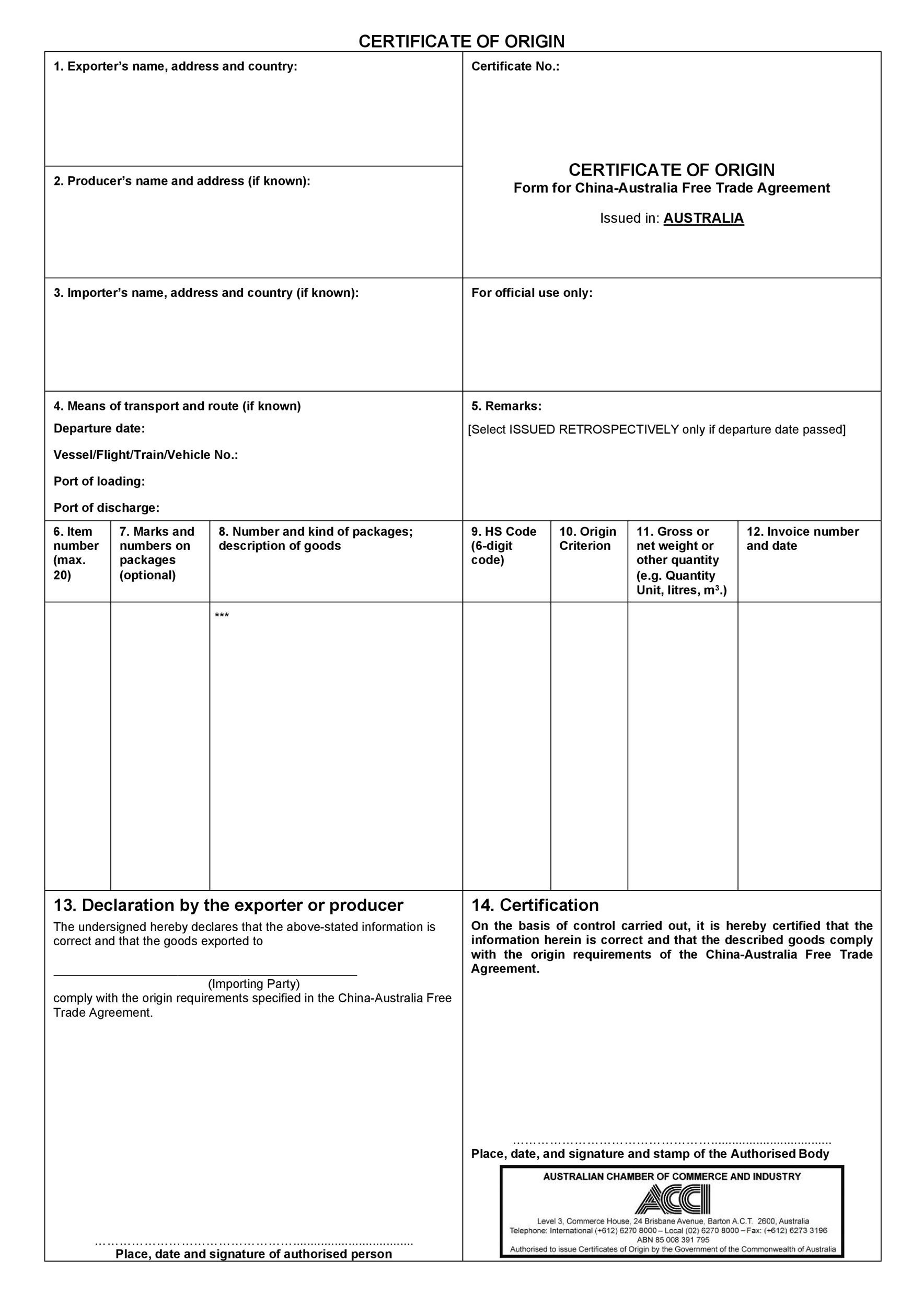 Free Trade Agreement Printable