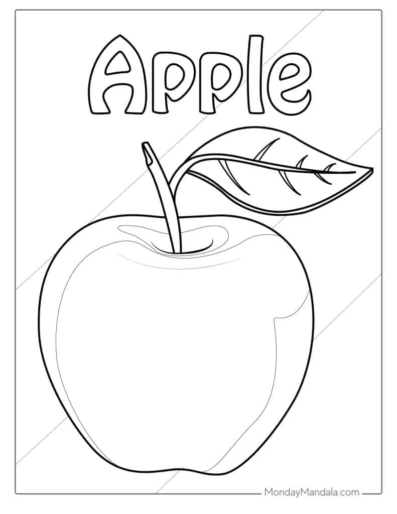 33 Apple Coloring Pages Free PDF Printables 