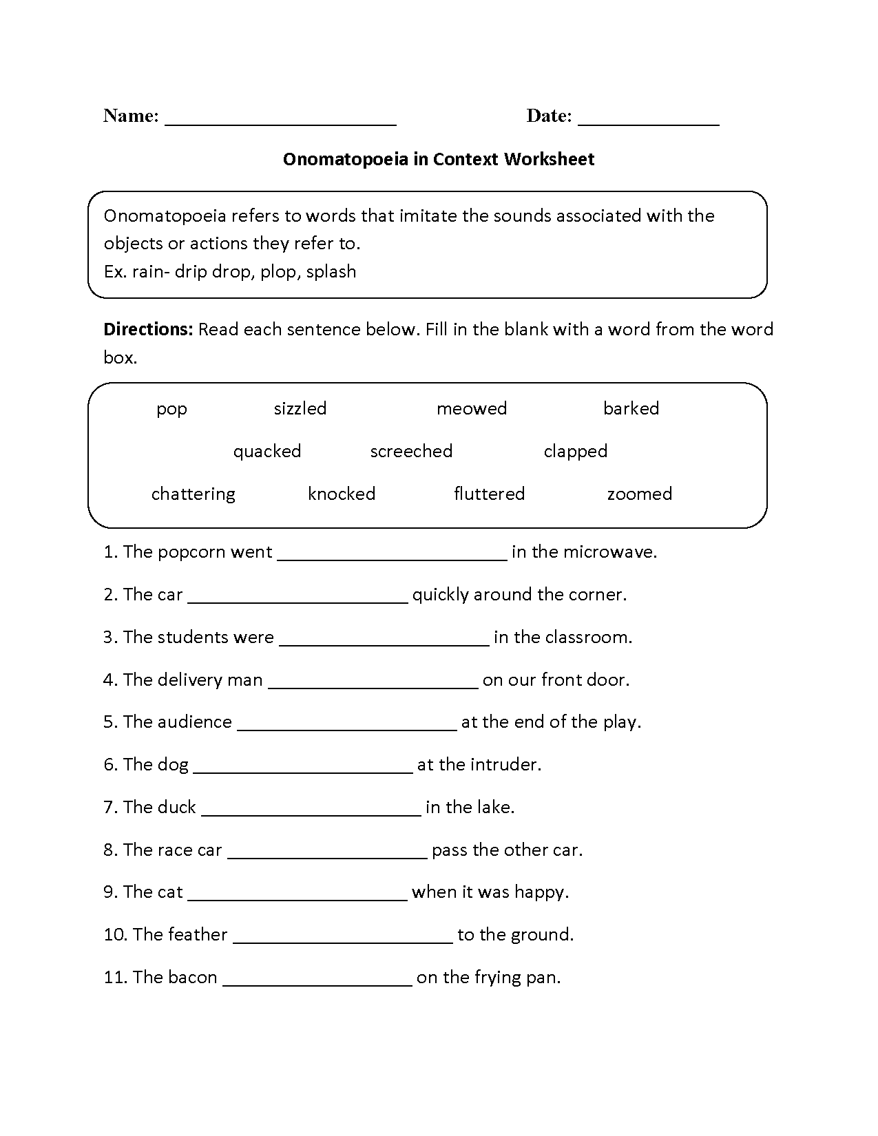 Free Printable 7th Grade Language Arts Worksheets