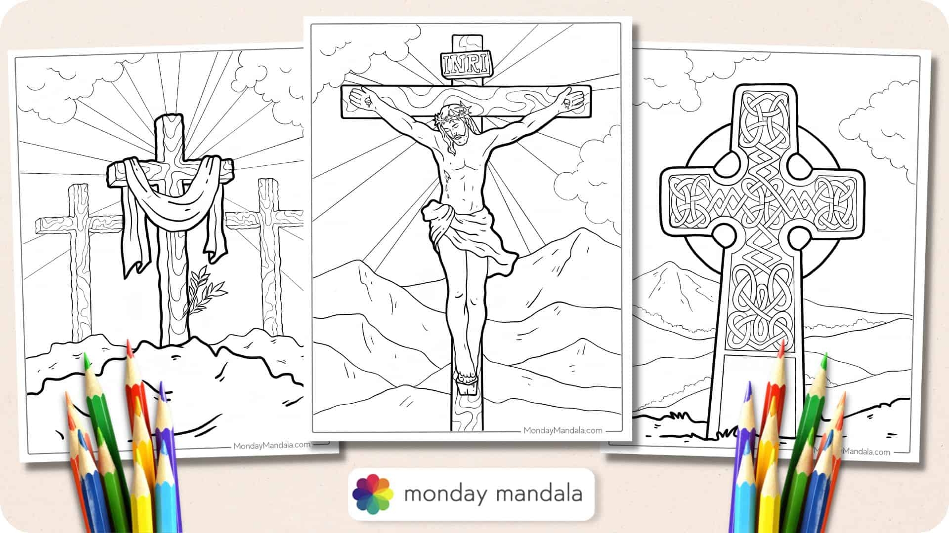 Free Printable Bible Coloring Pages Jesus Crucified