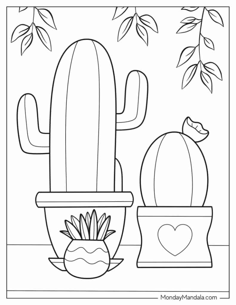 Free Printable Coloring Page Cactus