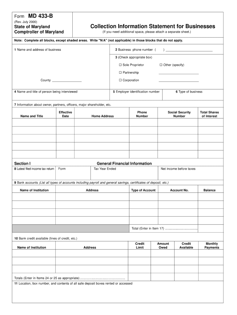 433 B Information Fill Online Printable Fillable Blank PdfFiller
