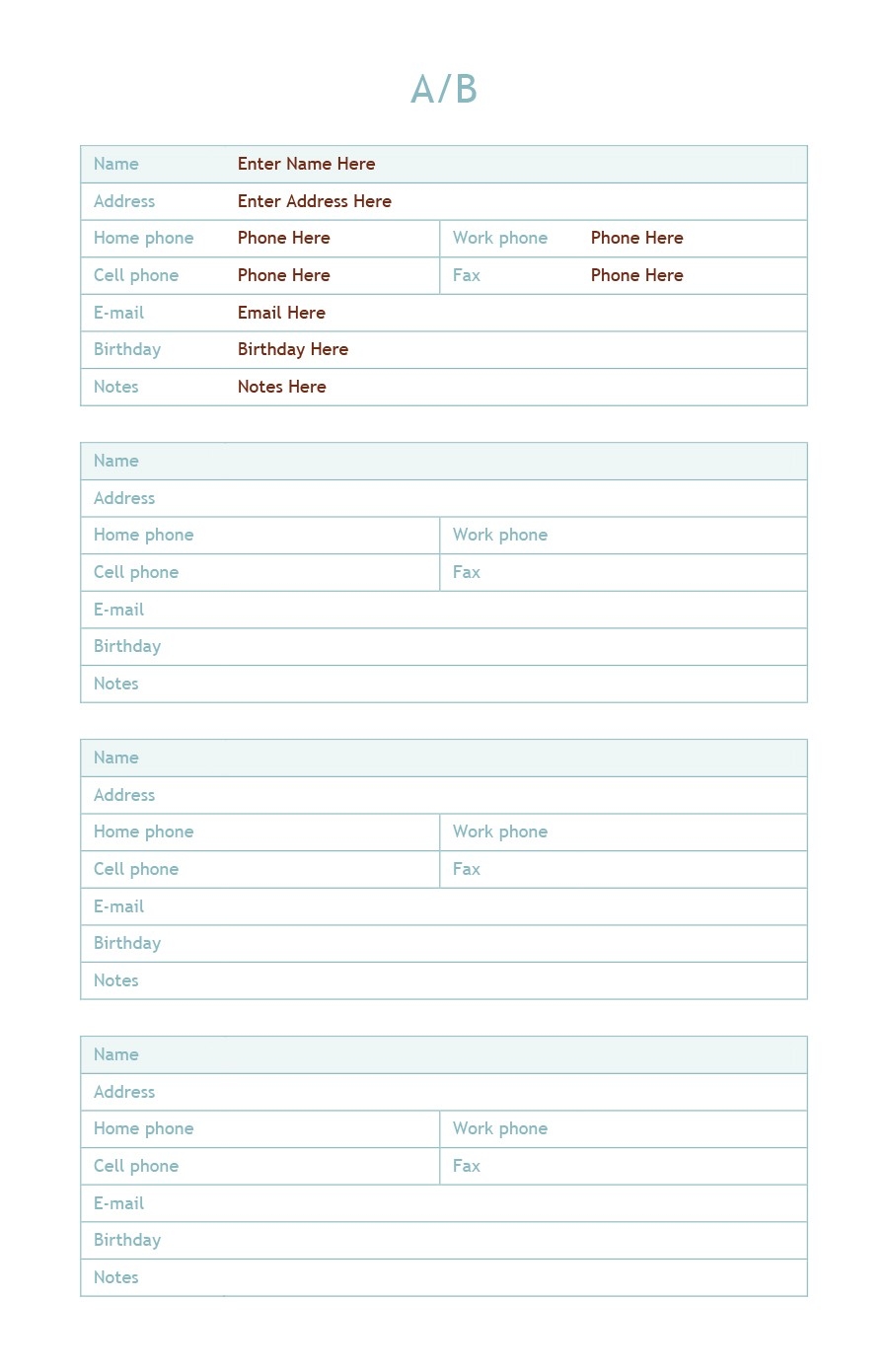 48 Phone Email Contact List Templates Word Excel PDF 
