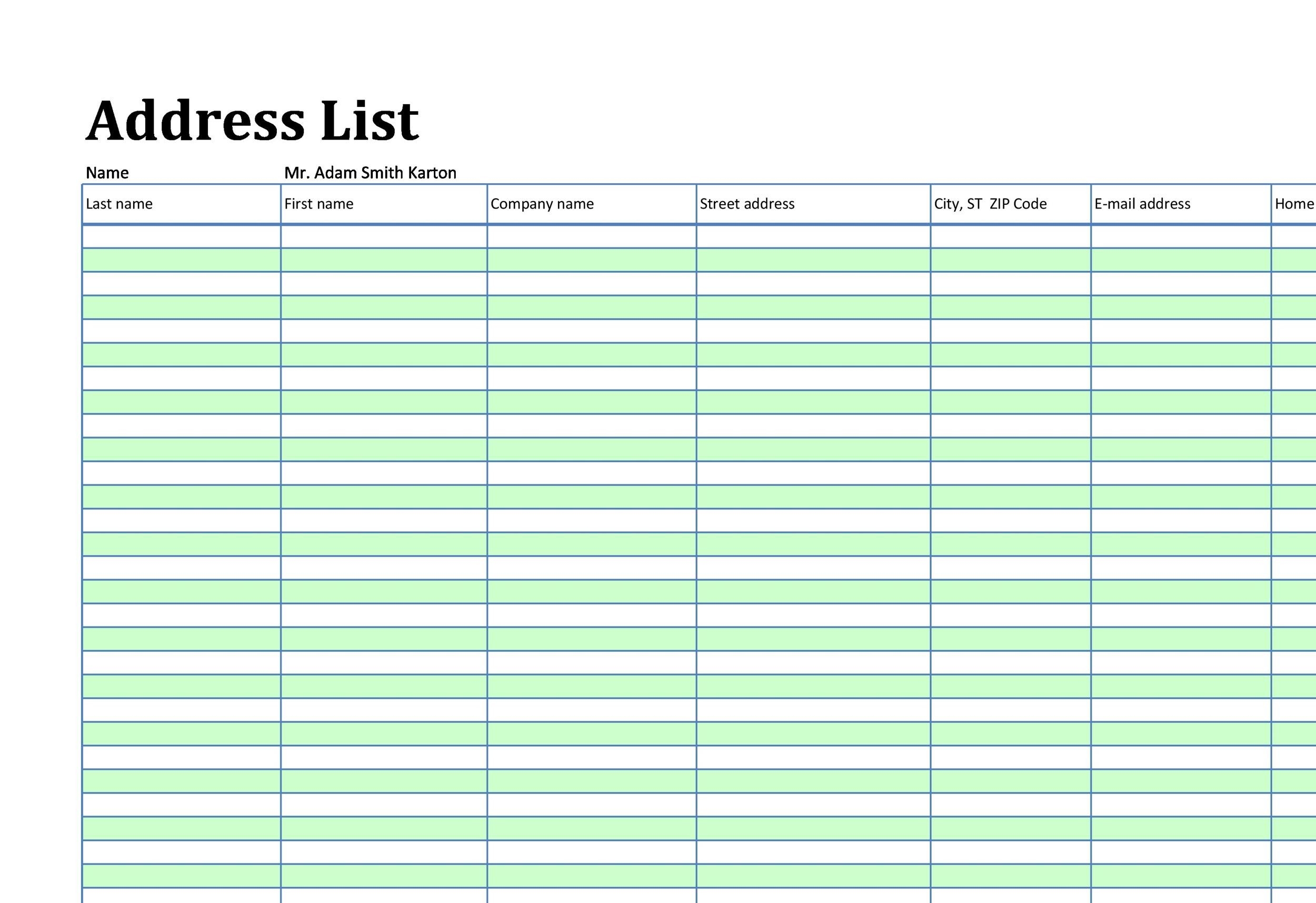 48 Phone Email Contact List Templates Word Excel PDF 