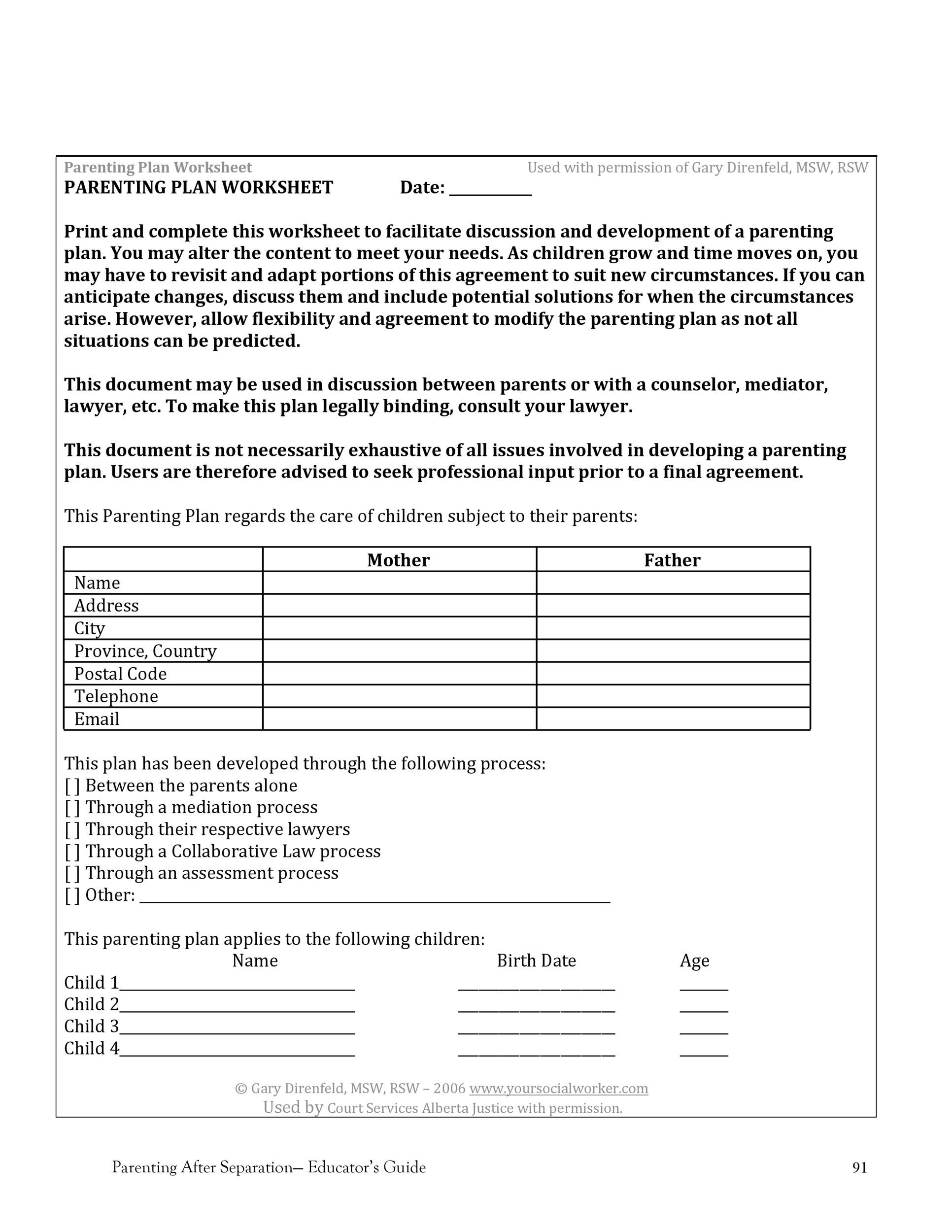 49 FREE Parenting Plan Custody Agreement Templates