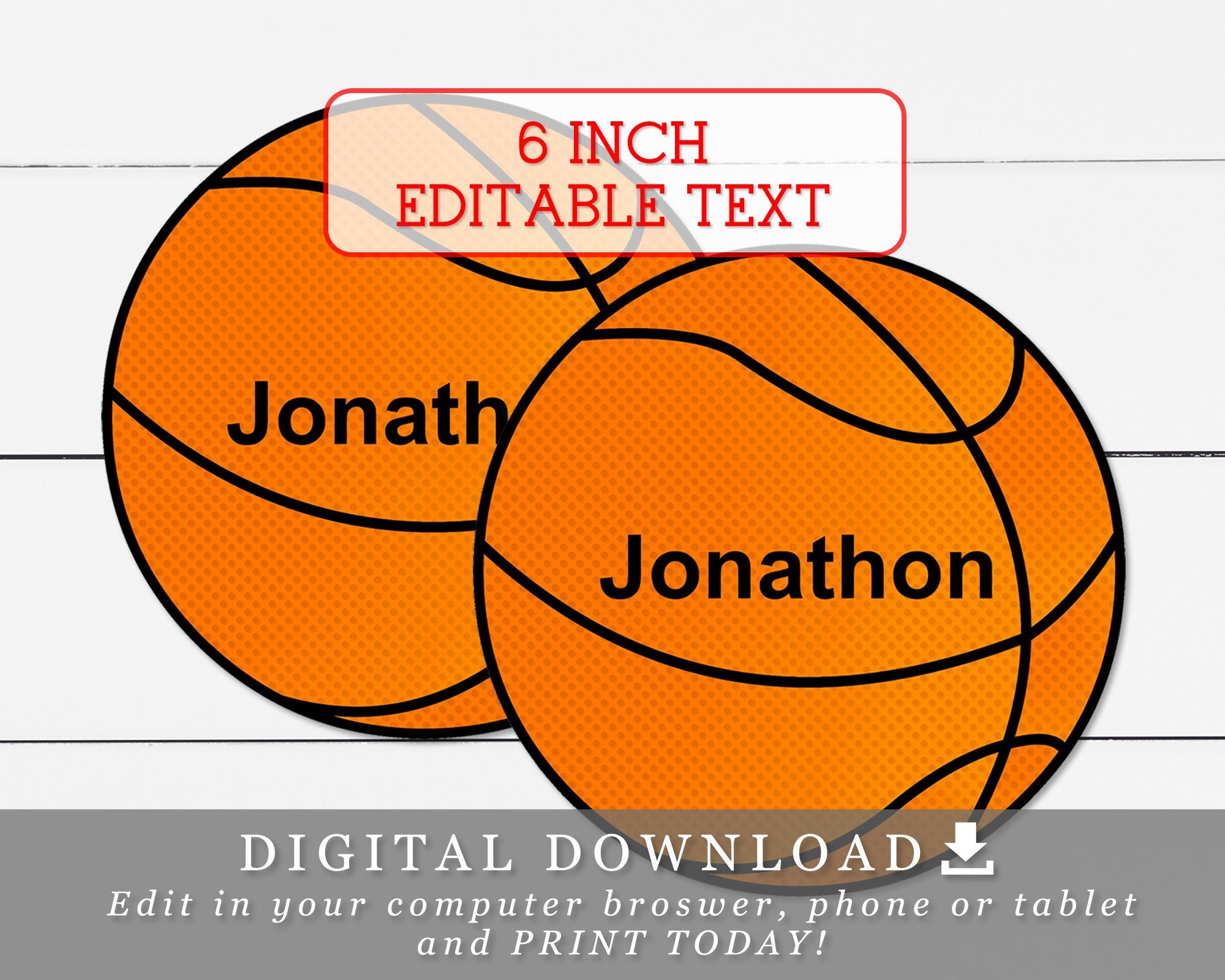 Free Basketball Printable Name Tag