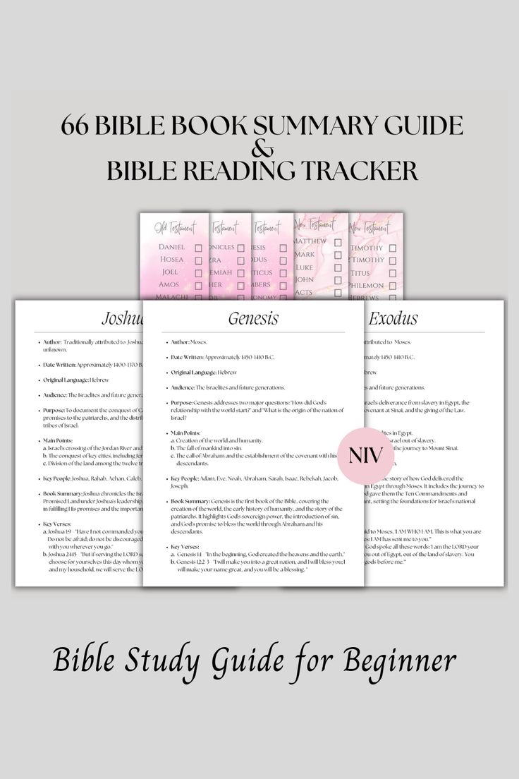 66 Bible Books Summary Bible Study Guide For Beginner PDF Instant Download