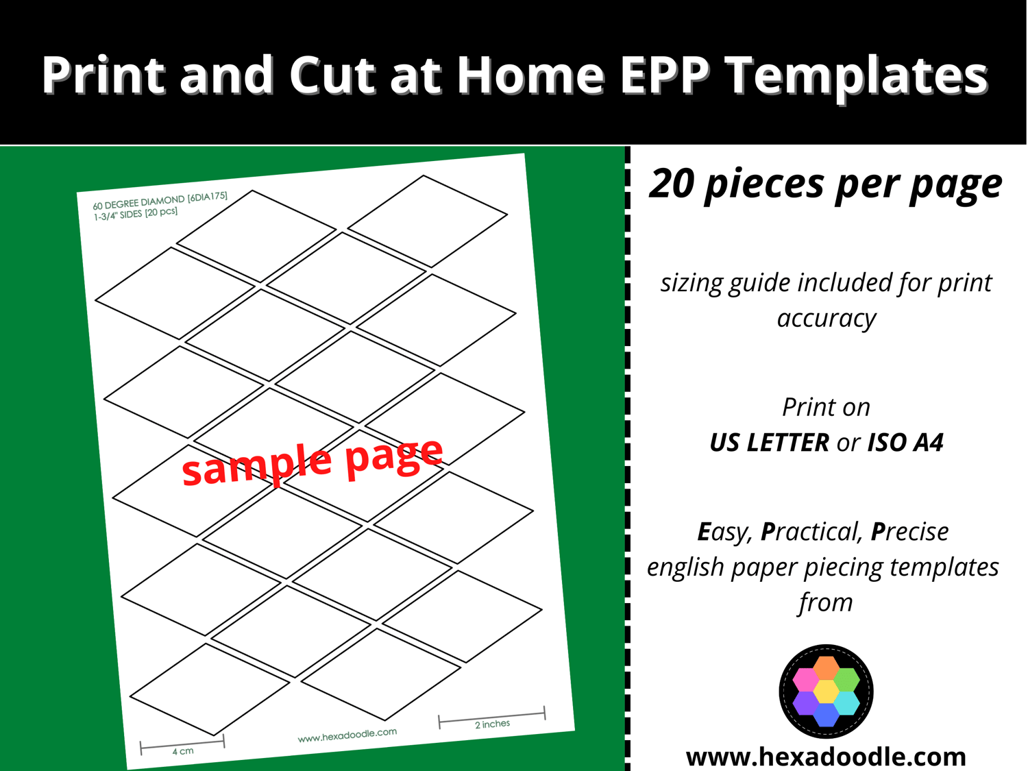 Printable 5 Inch Diamond Shape Pattern Free
