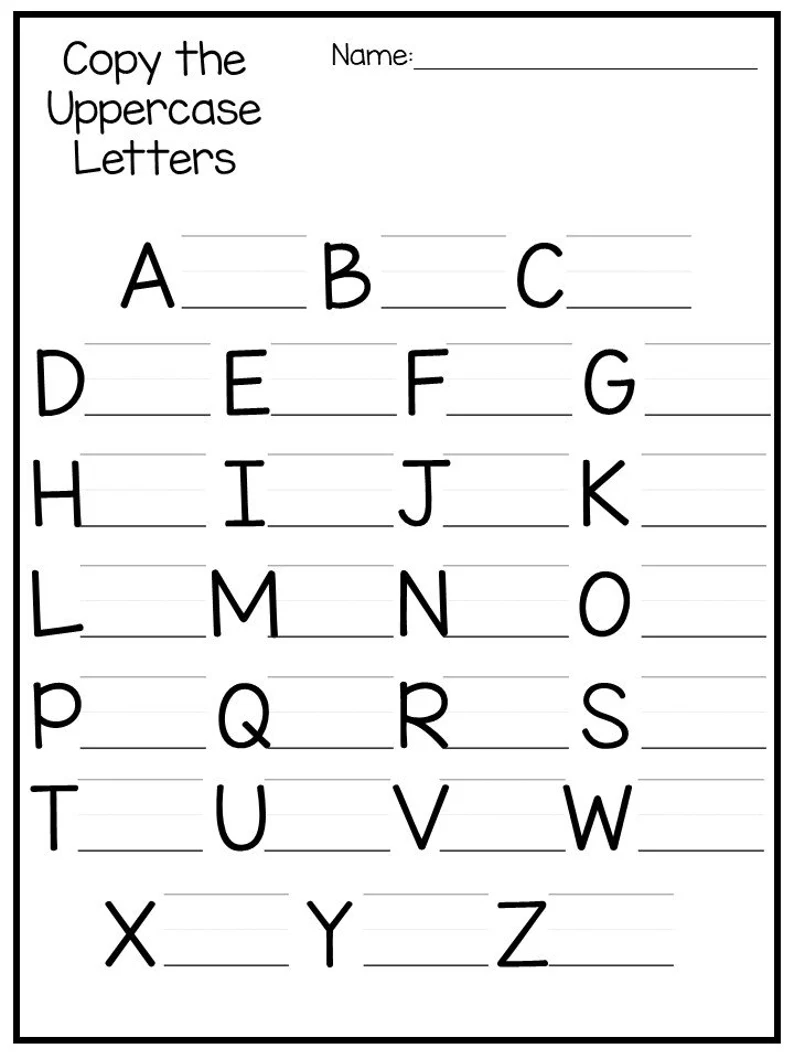 Pre-K Alphabet Worksheets Printable