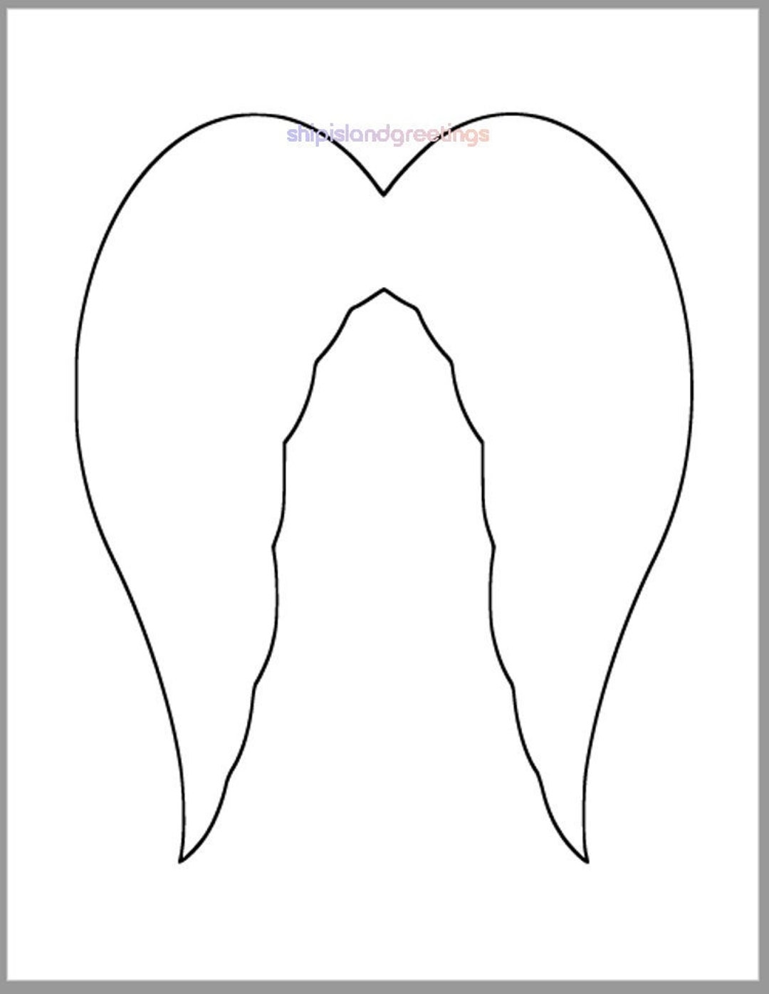 7x8 5 Inch Angel Wings Template printable Template angel Wings Cutout holiday Crafts baby Shower Decor kid Craft color Page instant Download Etsy