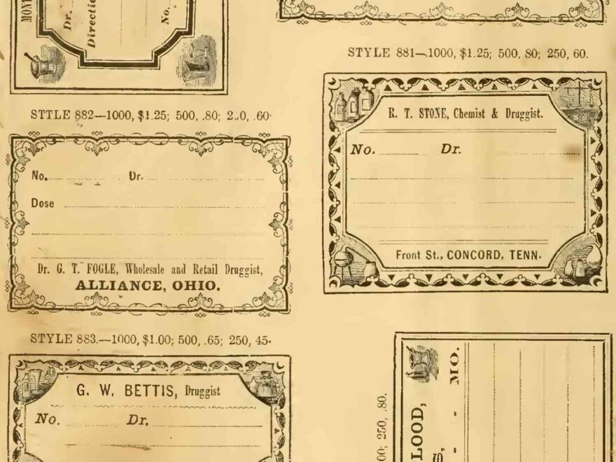 8 Sets Of Free Vintage Labels