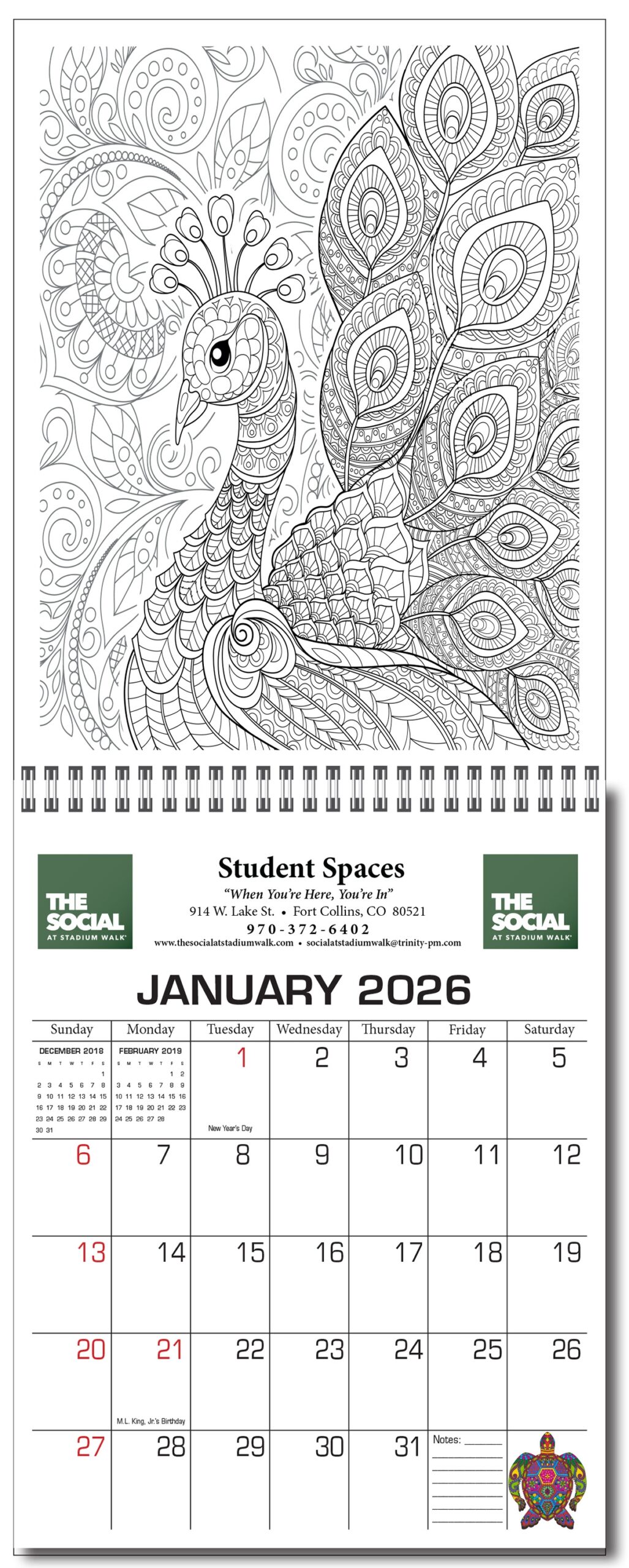 Adult Coloring Book Calendar Monthly Color Your Own Calendar
