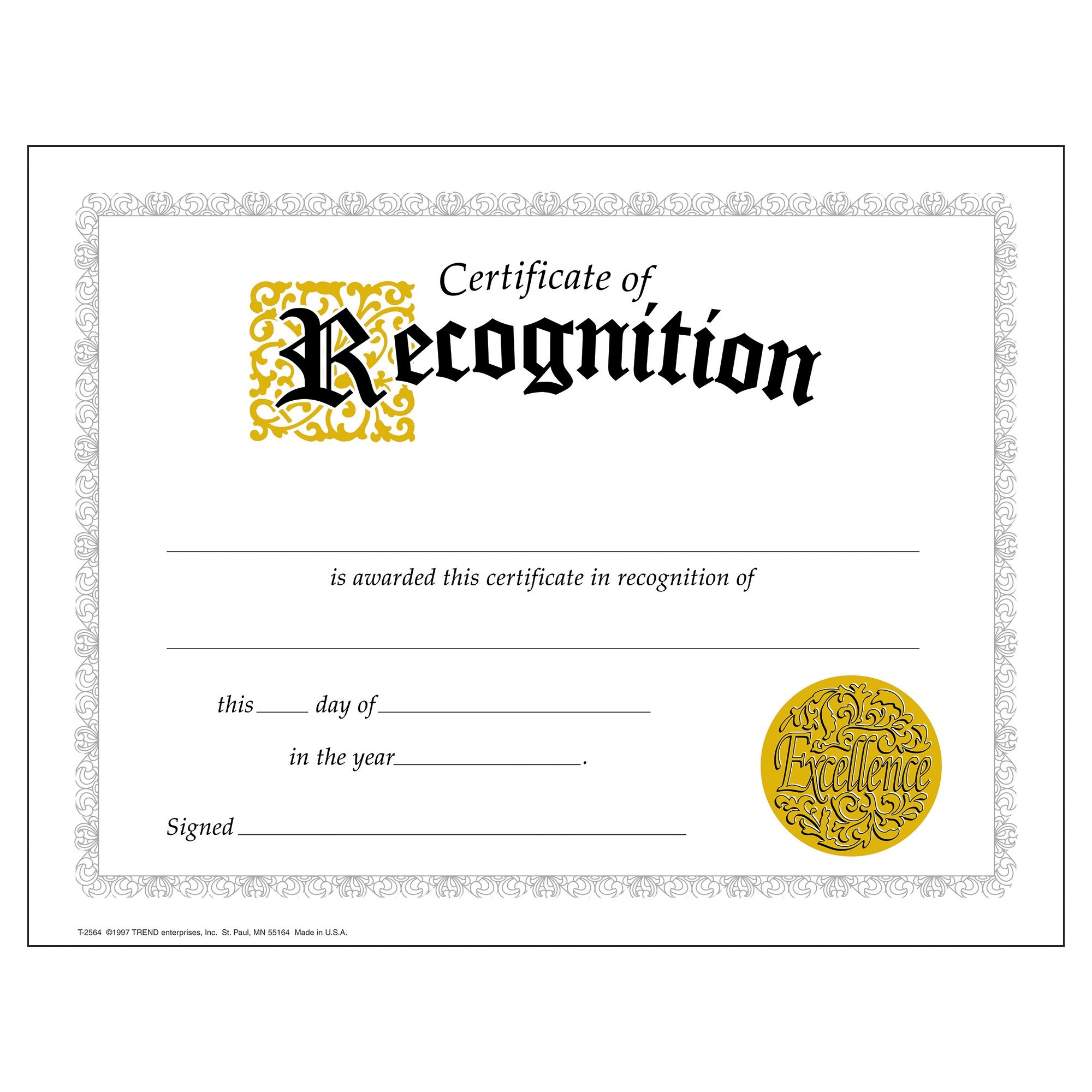 Amazon Certificate Of Recognition Large 30 Pack Academic Awards And Incentives Supplies Office Products