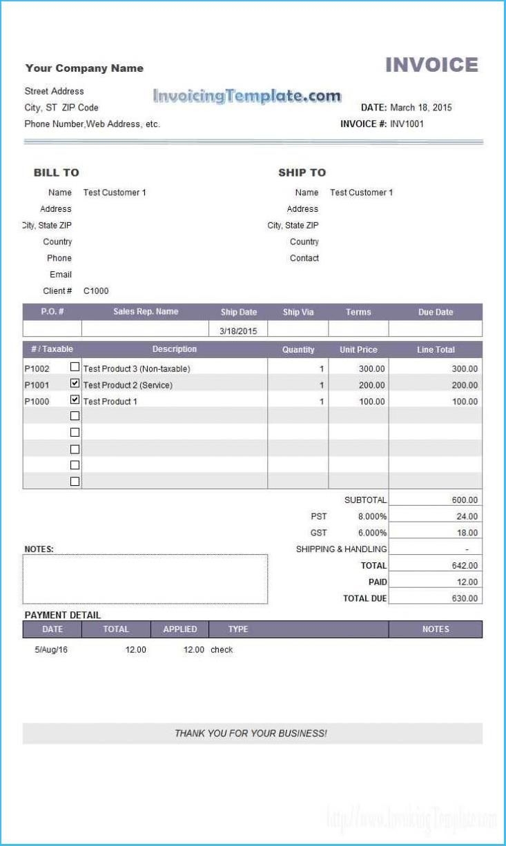 Free At&T Bill Invoice Template Printable