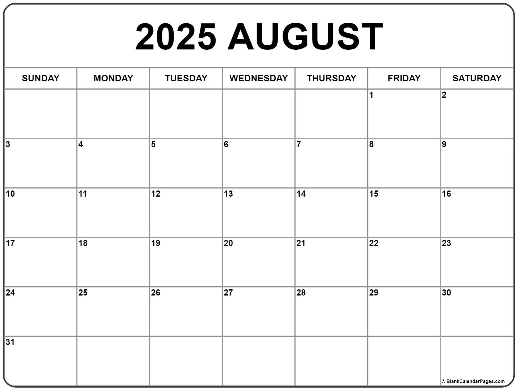 Printable Calendar August 2025 To June 2025