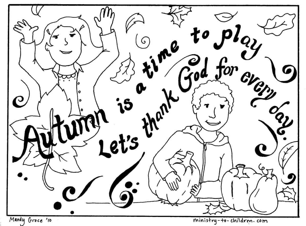 Autumn Coloring Page Let s Thank God Easy Printable PDF Ministry To Children
