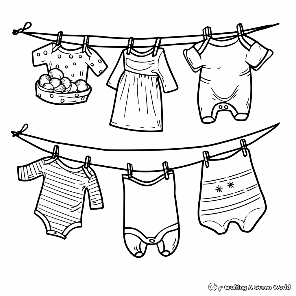 Printable Clothesline Coloring Pages