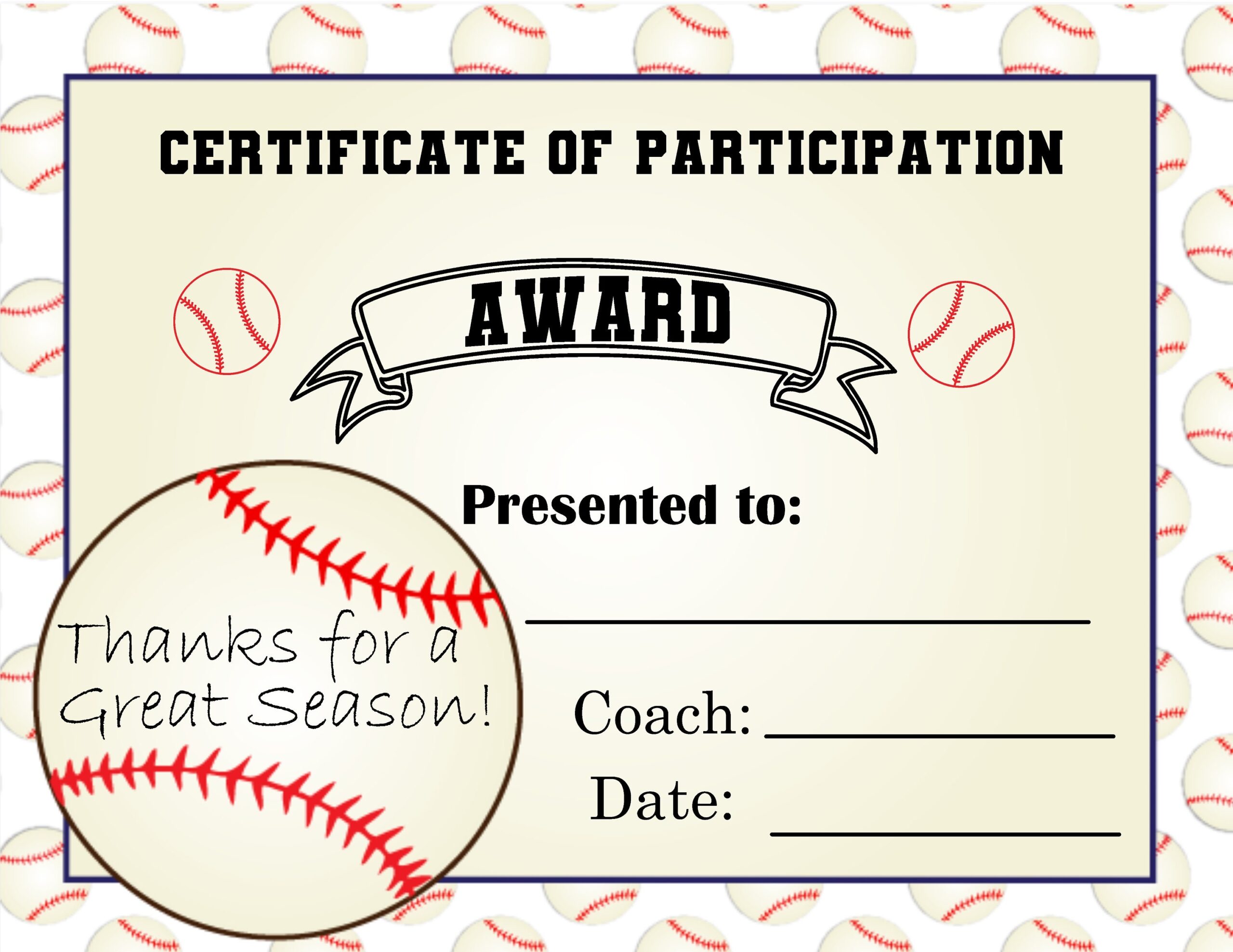 Tball Certificates Free Printable