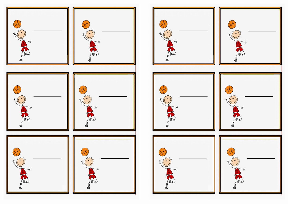 Basketball Name Tags Birthday Printable